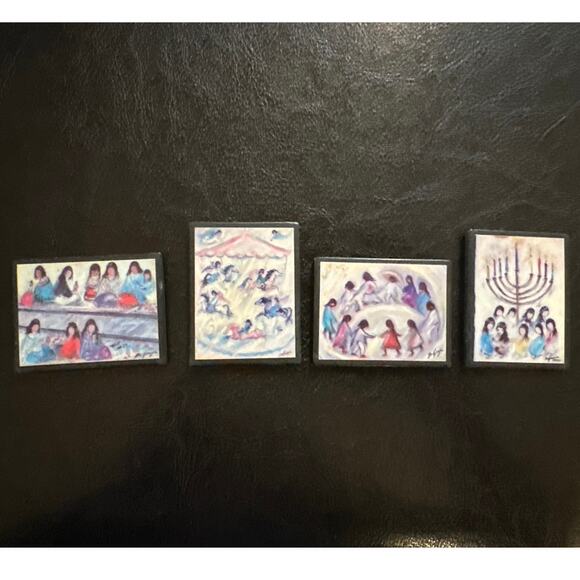 Lot of 5 Ted DeGrazia Refrigerator Magnets Southwest Children Vintage - Picture 2 of 11